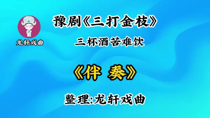 豫剧伴奏《三打金枝》三杯酒苦难饮